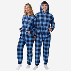 Tennessee Titans Plaid One Piece Pajamas FOCO Winter Fire, Womens Pjs, Matching Christmas Pajamas, Logo Display, Matching Family Pajamas, Family Christmas Pajamas, One Piece Pajamas, Tennessee Titans, Family Pajamas