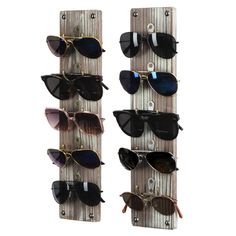 PRICES MAY VARY. [Stylish Sunglass Organizer] Decorative and attractive organizer for all type of eyewear. Hang and display your favorite daily sunglasses on this stylish wall mount wooden organizer in any room The rustic farmhouse style will compliment any room. [Perfect Space Saver] Make the most of unused wall space in your living room, bedroom, entryway, etc by hanging this sunglass organizer and storing your collections of sunglasses. Keeping your table clean and cluster free. [Functionalit Sunglasses Storage Organizers, Garage Organization Ideas Diy, Diy Sunglasses, Types Of Sunglasses, Rustic Wood Wall, Garage Organization Ideas