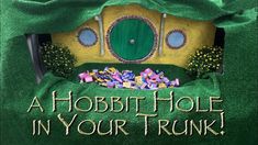 a hobbit hole in your trunk with lots of confetti on it