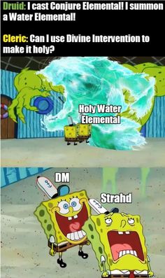 spongebob and his friends are in the water