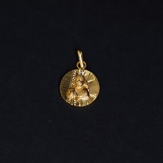 Pure Gold Sai Baba Design Locket 3.54g Yellow Gold Round Jewelry For Rituals, Yellow Gold Spiritual Jewelry For Puja, Spiritual Yellow Gold Jewelry For Puja, Gold Spiritual Jewelry And Charms For Wedding, Spiritual Yellow Gold Wedding Jewelry And Charms, Divine Protection, Baba Image, Religious Ceremony, 22 Carat Gold