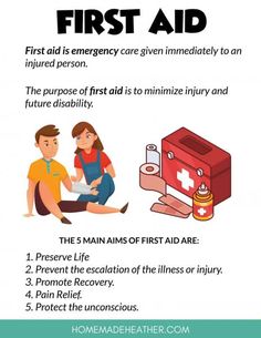 the first aid poster is shown with instructions to help children learn how to use it