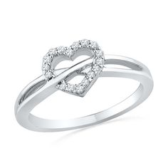 a heart shaped diamond ring on a white background