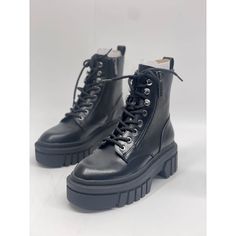 The Ferina Is This Seasons "It" Item From Guess. The Easy Combat Upper Is Done On A New Edgy Construction. It Will Truly Be Your Everyday Boots. Heel Height - 2.05", Block Heel Shaft Height - 6.10", Calf Circumference - 9.45" Zipper Closure Textile Upper, Textile Or Man-Made Lining, Man-Made Sole Round Toe Textile Spot Clean Imported Important Note: In The Case Of A Fit Issue, The Return Cost Is To Be Shouldered By The Buyer. [Elite Store] - 100% Guaranteed Authentic Spring Streetwear Martin Boots, Trendy Closed Toe Platform Moto Boots, Trendy Platform Moto Boots With Closed Toe, High Heel Combat Boots For Fall Streetwear, Edgy High-top Medium Width Platform Boots, Fall High Heel Combat Boots For Streetwear, Black Platform Moto Boots For Spring, Edgy Closed Toe Lace-up Boots For Fall, Trendy Black Moto Boots With Padded Ankle