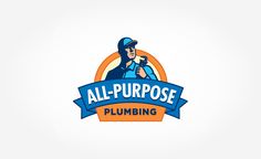 the logo for all purpose plumbing, which is designed to look like a plumber