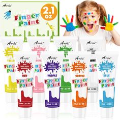 PRICES MAY VARY. 🎨【8 Washable Bright Colors】：The washable finger paint set comes 8 bright colors paint(2.1 oz). It's great for kids to learn about identifying and mixing colors, release children's creativity. 🌈【Super Washable & Mess Free】:Rich color can be applied on various surfacesand. The water-based paint can be easily washed off, keep your teens and kids mess free for their doodling and painting time. They can mix primary and secondary colors, bring kids happiness, great fun and endless c Kids Mess, Paint Diy Crafts, Finger Paints, Primary And Secondary Colors, Art Painting Supplies, Secondary Colors, Finger Paint, Mixing Colors, Washable Paint