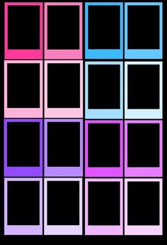 several different colored squares are arranged in the shape of rectangles on a black background