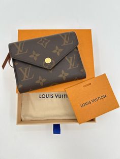 Check out LOUIS VUITTON Brown Monogram Victorine Wallet with Box, the latest item I added on eBay! #eBay #eBaySeller Louis Vuitton Brown, Ebay Seller, Cowhide Leather, Leather Trims, Women's Accessories, Slots, Zip Pockets, Shoe Accessories, In Italy