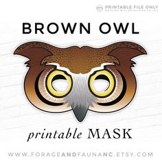 the brown owl printable mask is shown