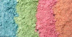 several colors of powder are shown in this image