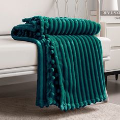 PRICES MAY VARY. 【Pompom & Strip Design】- Flannel fabric with pompoms fringe around the blanket, different color and white stripe pattern with 3D touching offers you amazing senses of softness. The fabulous color revives this blanket with an elegant appearance to complement your room a chic feeling. 【Soft & Lightweight】- The throw we offered is designed to be simple but elegant, this plush throw is super soft, durable, warm and lightweight. Fleece bed blanket brings you more breathable and light Blanket Throws, Microfiber Blanket, Twin Blanket, Sherpa Throw Blankets, Couch Throws, Cozy Throws, Blanket Throw, Bed Sofa, Fleece Throw Blanket