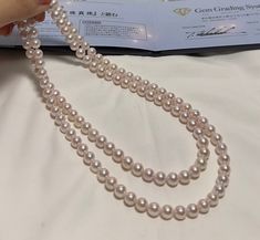 total 45cm Formal Pink Akoya Pearl Necklace, Pink High Luster Round Pearl Necklace, Pink High Luster Pearl Necklace, Classic Pink Round Pearl Necklace, Formal Pink Round Pearl Necklace, Pearl Necklace, Beauty Book, Beaded Necklace, Jewelry Necklaces