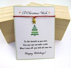 a christmas wish card with a tree on it