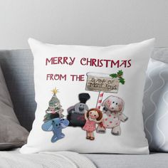 merry christmas from the mailbox throw pillow