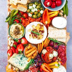 a platter filled with different types of food