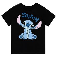 Get Ready To Cuddle With Cuteness!: This Stitch Tshirt for women features the beloved character from Disney's Lilo & Stitch, sitting in all his adorable glory.Fashion Meets Fun In This Official Disney Top!: With its classic Disney-style illustration of Stitch against a soft black background, this shirt is a must-have for any fan of Lilo & Stitch and Disney.Get ready to add a touch of whimsy to your wardrobe with our Stitch T shirt for women! Crafted from 100% cotton and featuring everyone's favourite blue alien from Disney's Lilo & Stitch, this shirt is perfect for casual outings or cosy nights in. The officially licensed Disney merchandise ensures authenticity, making it an ideal gift for any Disney enthusiast or Stitch fan in your life. Flaunt your love for this iconic character with thi Stitch Sitting, Stitch Things, Kids Pajamas Boys, Disney Tshirt, Blue Alien, Stitch Tshirt, Stitch T Shirt, Character Clothing, Tshirt For Women