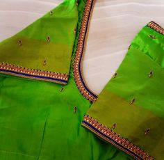 Simple Aari Work Blouse Design For Pattu Saree With Border, Pigmentation Remedy, Aari Work Blouse Design, Blue Blouse Designs, Model Blouse