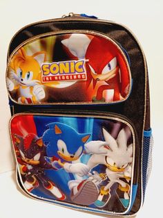 Sonic Shadow Tails Knuckles Boys School Backpack Large 16 inches  Fast Shipping Themed Backpack For End Of School Year, Themed Backpack For Back To School, Themed Rectangular School Backpack, Themed Standard Backpack For School, Middle School Backpacks, Sonic Backpack, Silver Sonic, Mystic Force, Power Rangers Mystic Force