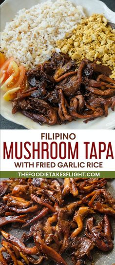 mushroom tapa with fried garlic rice is an easy and delicious dish to make at home