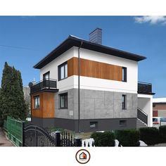 an architectural rendering of a two story house