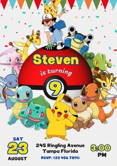 the pokemon birthday party is going on