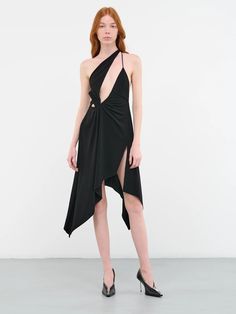 Asymmetric Mini Dress (COPR61BIS518-BLACK) Coperni Dress, Asymmetric Neckline, Asymmetrical Hem, Black Stretch, Asymmetric Hem, Midi Length, Open Back, Little Black Dress, Black Dress