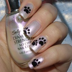 Paw Print Nails, French Pedicure, Animal Nail Art, Latest Nail Art, Cat Nails, Dog Nails, Trendy Nail Design