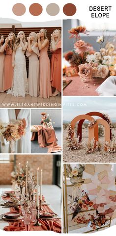 a collage of different wedding colors and decorations