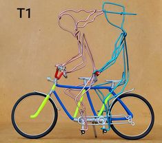 a bike with multiple colored wires attached to it