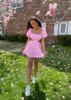 Break Free Dress ★ Pink Small Hips, Preppy Dress, Girly Vibes, Black Chicks, Baby Pink Dresses, Free Dress, Picnic Dress, Preppy Dresses, Off Shoulder Dresses