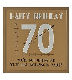 a birthday card with the number seventy on it