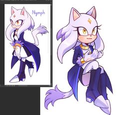 an image of a drawing of a cat in the style of nymph from sonic