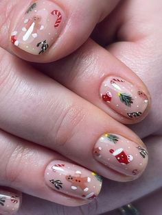 Nagel Tips, New Year's Nails, Stick On Nails, Christmas Nail Designs, Christmas Nail Art