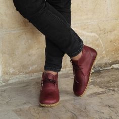 Classic Burgundy Ankle Boots, Burgundy Leather Shoes With Plain Toe, Burgundy Leather Shoes With Rubber Sole For Galas, Burgundy Leather Shoes With Rubber Sole And Almond Toe, Burgundy Plain Toe Boots With Leather Sole, Burgundy Leather Shoes With Leather Sole For Galas, Formal Burgundy Leather Boots, Burgundy Leather Boots With Almond Toe, Burgundy Almond Toe Boots With Red Sole