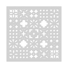 The Hero Arts Decorative Tile Pattern Stencil features a Moroccan-style patterned square with various smaller square designs inside, perfect for creating a fun, eclectic background. Measuring 6 x 6 inches, Hero Arts laser-cut stencils are made of thick frosted mylar. A paintbrush, ink pad, dauber, or spray can be used to transfer the design to your favorite media. Made in the USA. Laser Cut Stencils, Pattern Stencil, Honey Bee Stamps, Ranger Ink, Tile Pattern, Spray Can, Gift Card Giveaway, Hero Arts, Moroccan Style