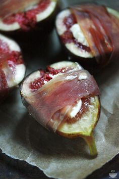 some figs that have been cut in half