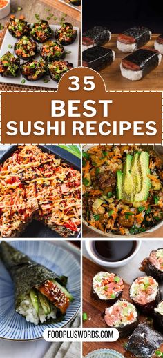 the best sushi recipes for every type of dish, including rice and other ingredients