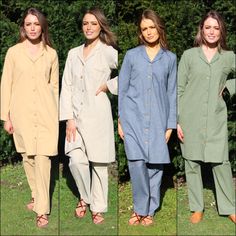 Super comfortable pyjama set in soft linen fabric. The top is a simple, classic style nightshirt in a comfortable oversize fit. Long sleeves and a button-down front with bust pocket, makes for a style that will never go out of fashion. The pants are flattering, comfortable and versatile. They feature an elasticated waistband flowing into beautiful straight long legs. The pockets help make them super practical. This style feels and works like pyjamas but can be dressed up also. Never feel shabby Boho Pajamas, Sleepwear Women Nightwear, Linen Pajama Set, Party Pajamas, Bridal Party Pajamas, Linen Slip Dress, Bridesmaid Pjs, Linen Pajamas, Comfortable Pajamas