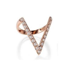 Rose Gold Diamond V Ring | Catherine Angiel – Catherine Angiel Designer Diamond Rings, V Ring, Fancy Jewelry Necklace, Diamond Rings Design, Unique Diamond Rings, Rose Gold Diamond Ring, Swarovski Stones, Bridal Gold Jewellery Designs, Gold Diamond Ring