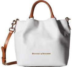 Dooney & Bourke City Small Barlow Handbags White Handbags, Handbags White, Handbags For School, Man Bags, Cheap Purses, Real Leather Handbags, Popular Handbags, White Purse, Strap Purse