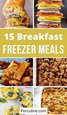 15 breakfast freeze meals with text overlay