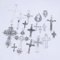 Bulk 18pcs Fancy silver charms, Cross religious pendant are common accesories for necklace and bracelet or ankle jewelry. The pendant is in silver colour, Material:Eco-friendly metal alloy. We will check the best product for you before goods send out. Shipping time is around 3-15 days,If you need urgent order, express shipping by faster and direct method is also available. If you need more quantity and custom order,directly contact us. We have lots of other relevant supplies and almost update everyday,Welcome to check now. Your satisfaction is very important to me. Thank you for your custom and wish you have a nice day. Antique Charm Bracelet, Direct Method, Rosary Jewelry, Ankle Jewelry, Silver Cross Pendant, Subtle Tattoos, Necklace And Bracelet, Silver Colour, Craft Accessories