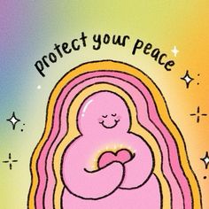 an image of a cartoon character with the words protect your peace