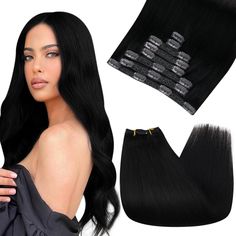 Get ready to transform your look with these stunning 24-inch Brazilian hair extensions from Ugeat. Achieve long, luscious locks effortlessly and add instant volume and length to your natural hair. Experience superior quality that will leave you feeling confident and glamorous. Hair Long Straight, Brazilian Hair Extensions, Jet Black Hair, Black Hair Extensions, Beautiful Hair Color