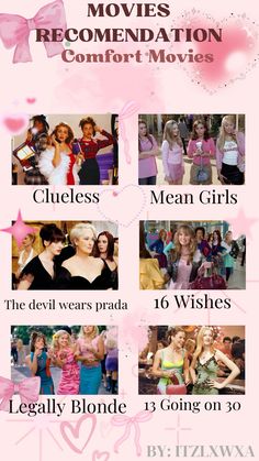 the movie poster is shown with many different women in pink and black outfits, including one woman