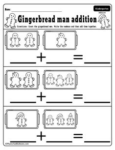 the worksheet for gingerbread man addition to teach children how to use it