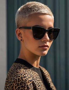 Buzz Cut Outfit Women, Crew Cut Women, Super Short Blonde Hair, Dyed Buzzed Hair Women, Blonde Shaved Head, Bleach Buzz, Short Buzzed Hair, Buzzcut Women, Shaved Head Styles