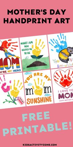 mother's day handprint art with free printables