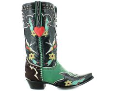 Midnight Cowboy boots by Old Gringo. This boot gives us all the retro vibes! Let this Midnight Cowboy whisk you away. This boot has a stunning blend of retro colors, intricate embroidery, inlay and overlay leather details, contrast whip stitch, gun powder studs, and a sassy pony hair heel counter. Hand made boots for the spirited cowgirl. Sturdy Leather Pull Tabs on the sidesPolished Black Finish on the SoleSmooth Leather Lining with Soft leather insoleLeather outsole with a rubber heel capHandc Multicolor Western Boots For Festivals, Multicolor Western Boots For Winter, Multicolor Western Festival Boots, Bohemian Winter Boots With Snip Toe, Bohemian Snip Toe Winter Boots, Bohemian Winter Snip Toe Boots, Design Envelope, Turquoise Branding, Midnight Cowboy