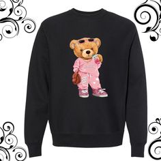 Beautiful teddy bear sweatshirt american teddy bear sweatshirt unisex dtf print teddy bear sweatshirt design teddy bear t-shirt  DTF Print With High Quality Cotton T-shirt WITH BEAUTIFUL BRIGHT COLOR HIGH QUALITY POLYESTER WITH HIGH QUALITY PRINTING  SEAMLESS DOUBLE-NEEDLE 7/8" COLLAR DOUBLE-NEEDLE SLEEVES AND HEM TAPED NECK AND SHOULDERS TEARAWAY LABEL Due to the nature of poly neon fabrics, special care must be taken throughout the printing process. HOW TO MEASURE Measurements for Silk Touch S Bear Print Crew Neck Sweatshirt For Streetwear, Streetwear Crew Neck Sweatshirt With Bear Print, Crew Neck Bear Print Sweatshirt For Streetwear, Crew Neck Sweatshirt With Bear Print For Streetwear, Casual Bear Print Sweatshirt For Streetwear, Bear Design Crew Neck Tops For Streetwear, Bear Print Sweatshirt For Fall Streetwear, Teddy Bear Sweatshirt, Bear Sweatshirt